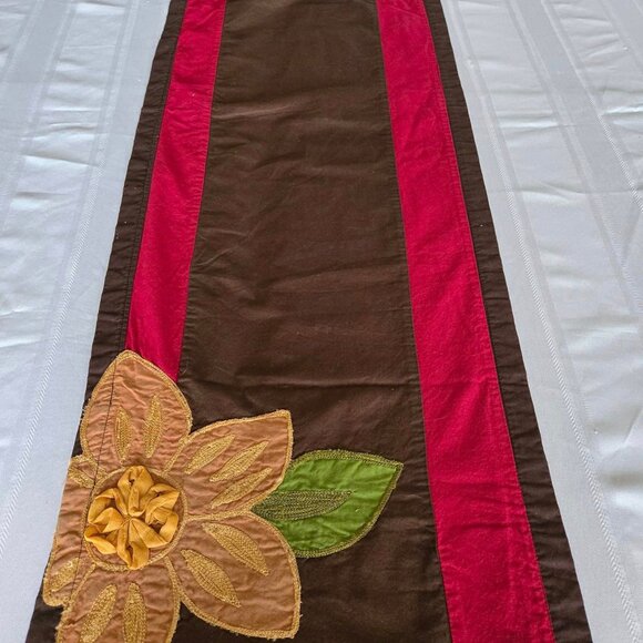 Pier 1 Imports Brown Table Runner/Aari Window Panel - Picture 6 of 9